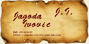 Jagoda Ivović vizit kartica